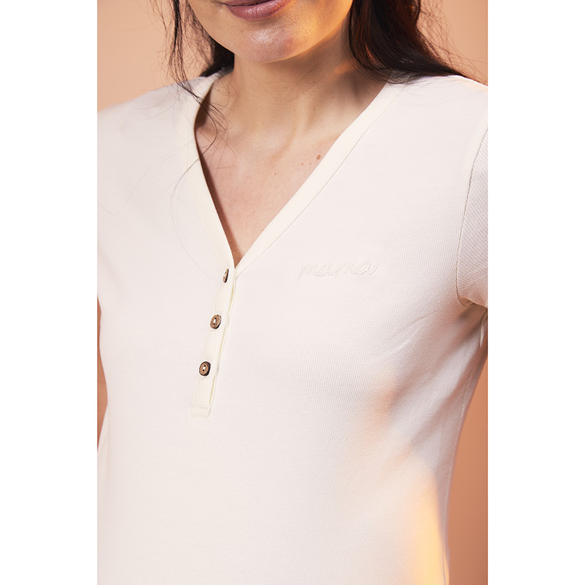 Κοντομάνικο μπλουζάκι εγκυμοσύνης και θηλασμού από jersey rib 