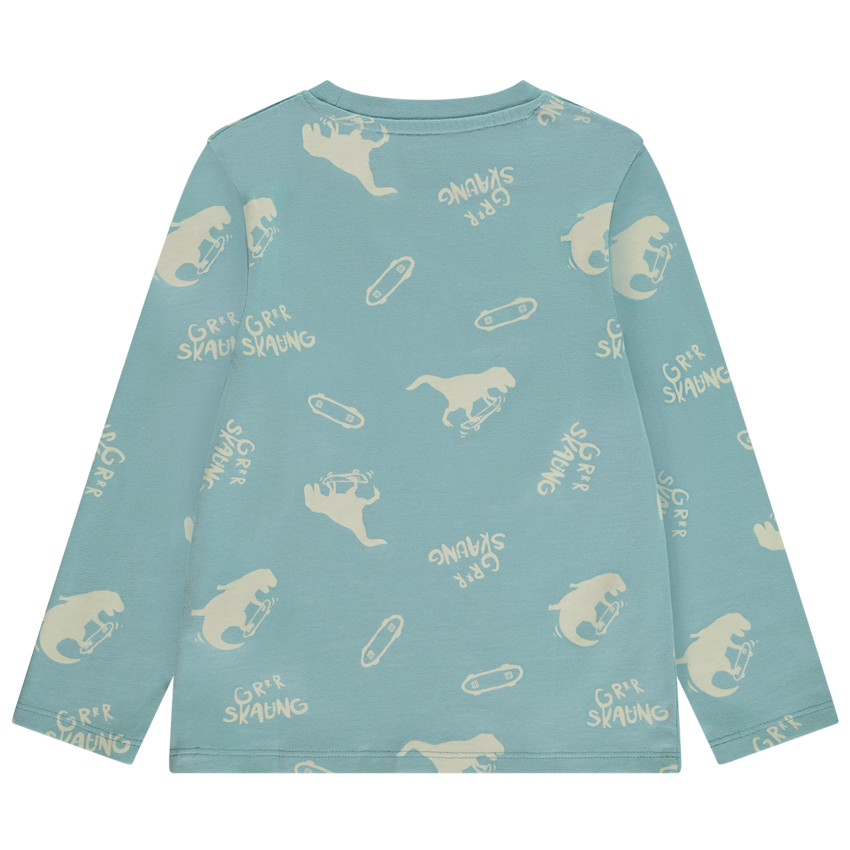 T-shirt μακρύ μανίκι με τύπωμα T-Rex για αγόρι 