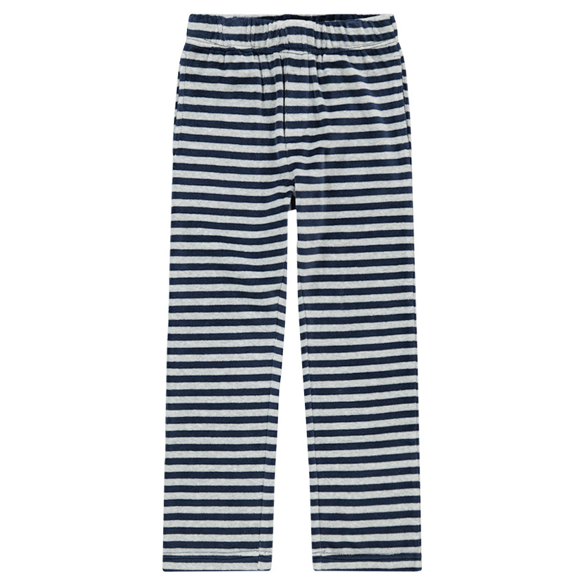 Δίχρωμη βελουτέ πιτζάμα με τυπωμένες φράσεις και στάμπες ©Smiley 