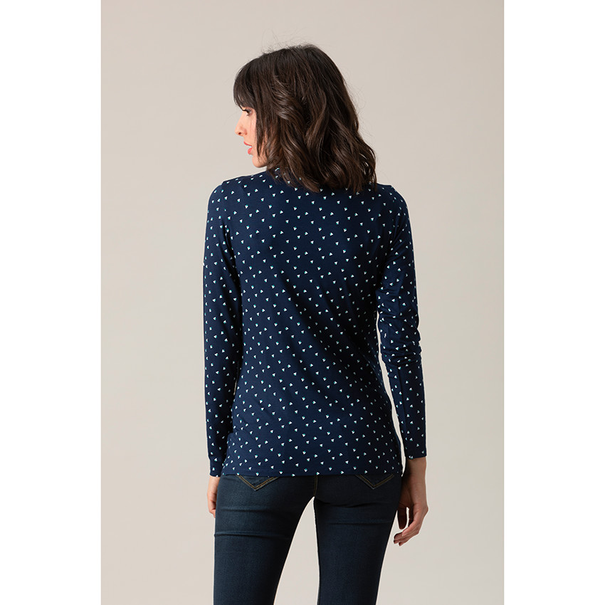 Μακρυμάνικη τουνίκ με γεωμετρικό μοτίβο σε όλη την επιφάνεια 