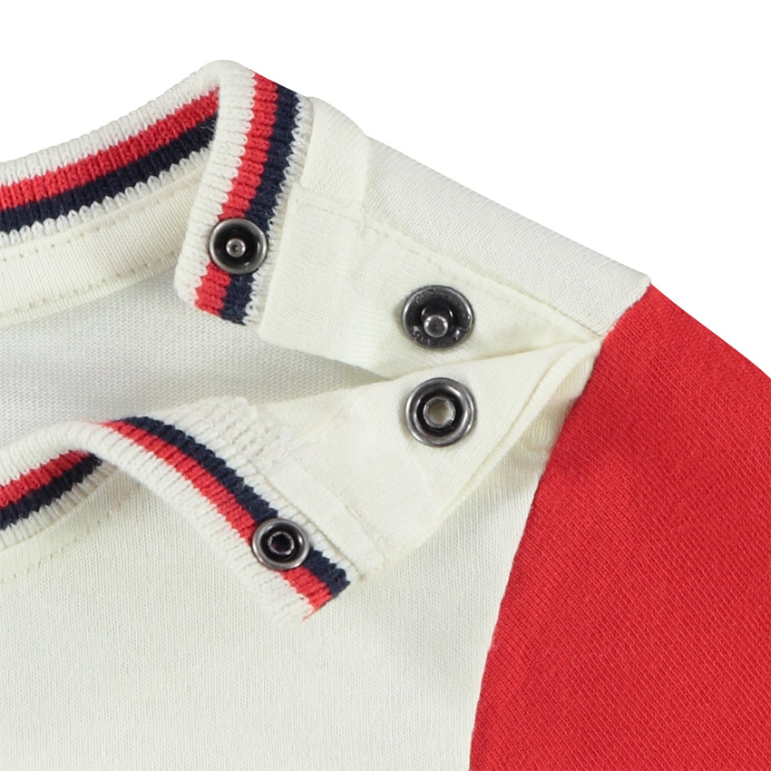 T-shirt μακρυμάνικο φαντασίας με εφέ colorblock για μωρό αγόρι 