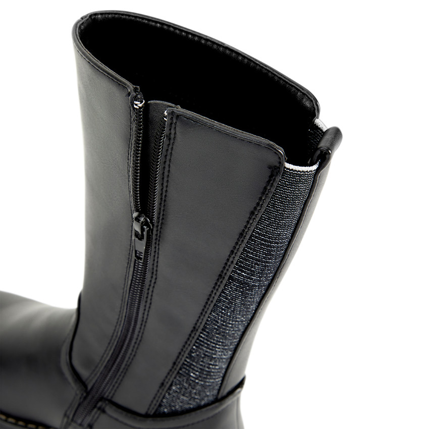 Μπότες καβαλιέρες με ασημένιο τακούνι για κορίτσι 