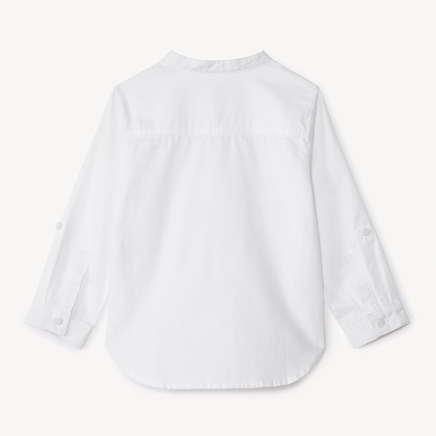 Πουκάμισο βαμβακερό με γιακά col mao και μακριά μανίκια για μωρό αγόρι 