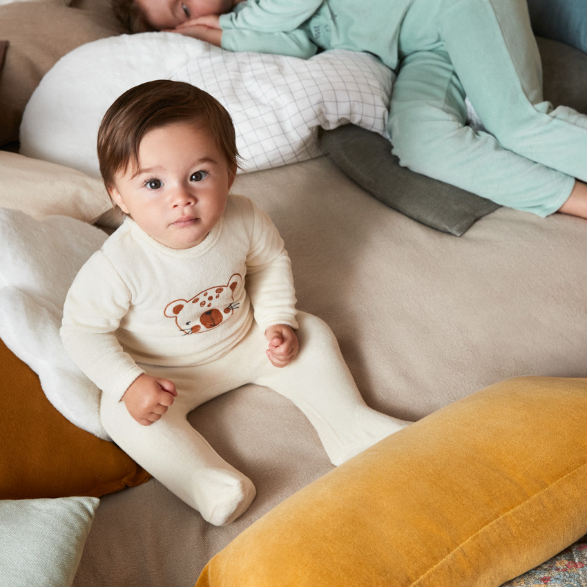 Φορμάκι βελουτέ με φαντεζί τύπωμα για bebe αγόρι 