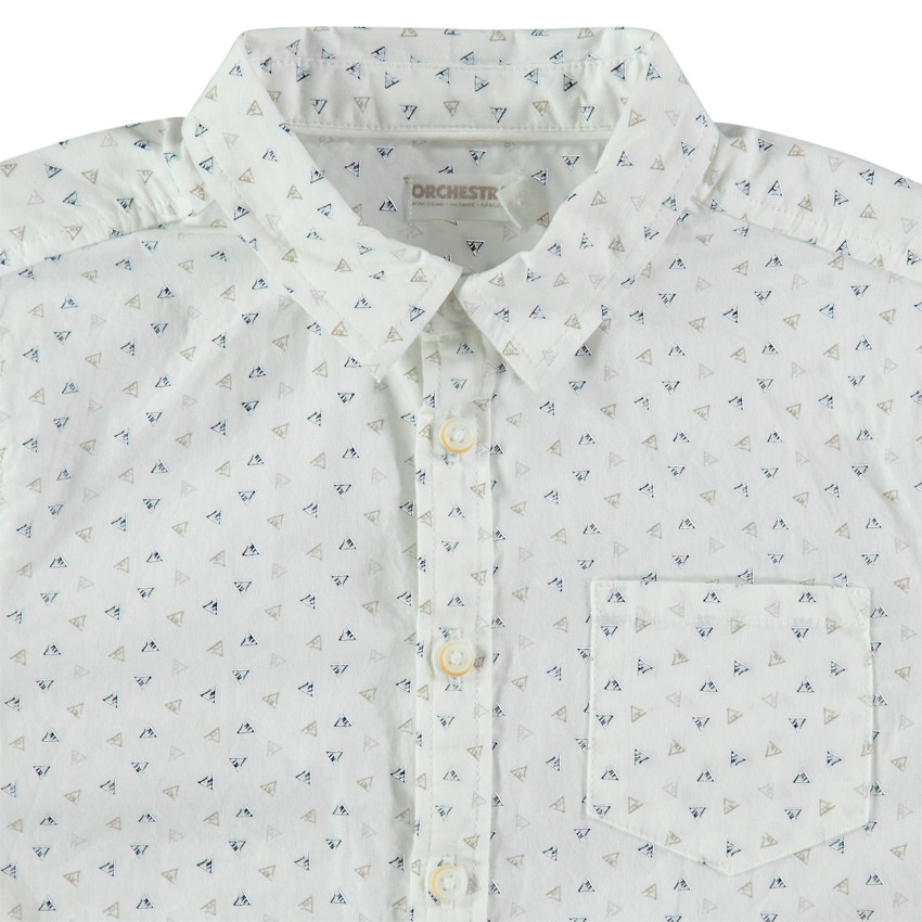 Chemise manches longues à imprimé graphique all-over et poche 