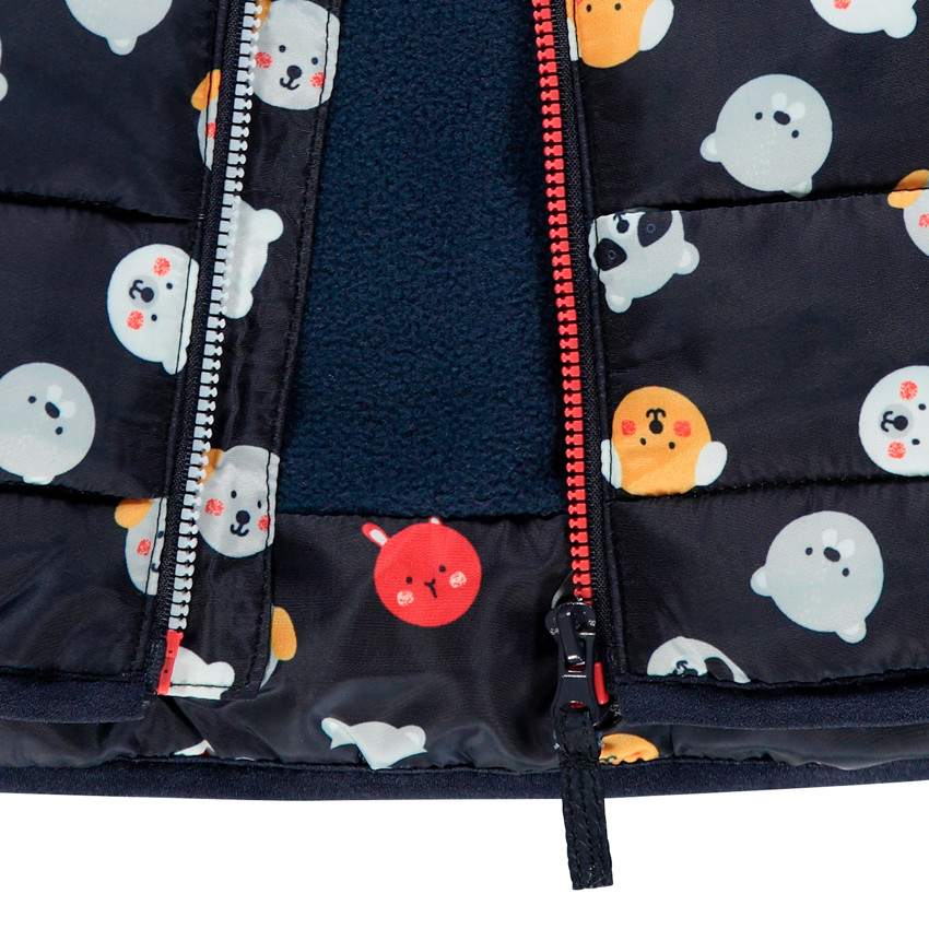 Doudoune sans manches matelassée à animaux printés 