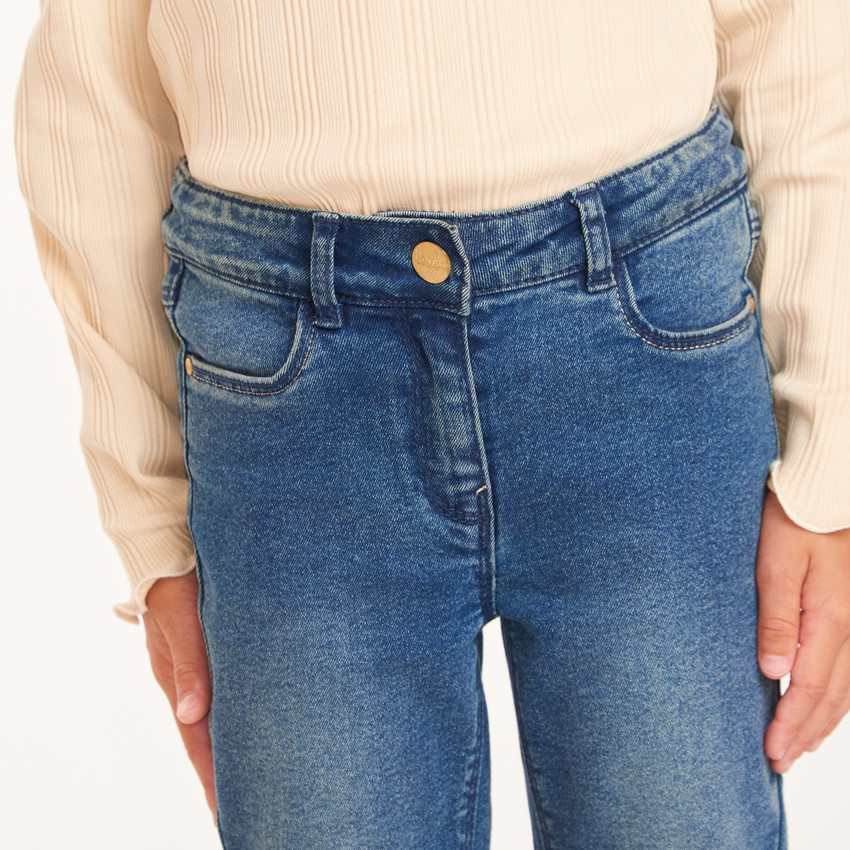 Τζιν slim από denim με ξεθωριασμένο εφέ κορίτσι 