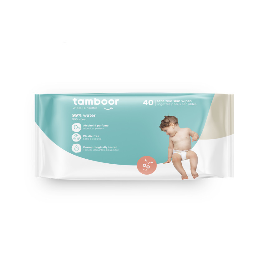 Πακέτο με 40 υποαλλεργικές μωρομάντηλες 