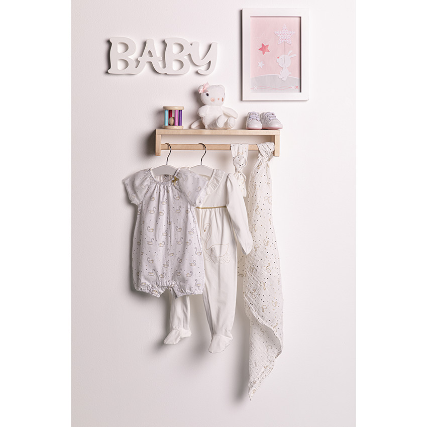 Σαλοπέτα κοντή με εκτύπωση κύκνων σε όλη την επιφάνεια 