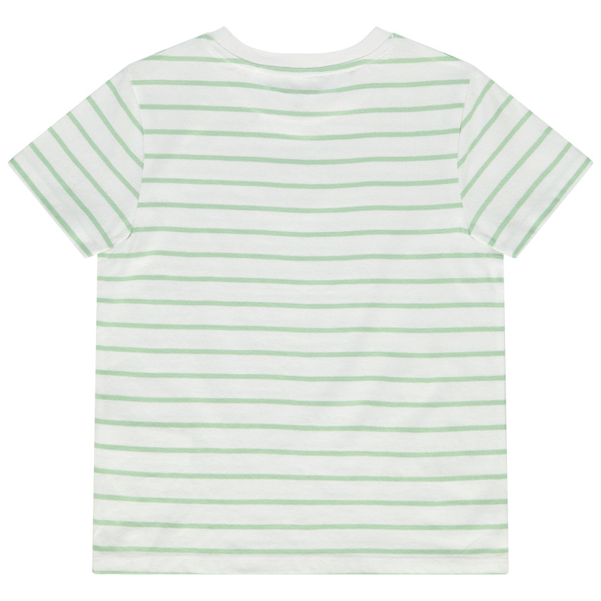 Κοντομάνικο μπλουζάκι ριγέ με φαντεζί σχέδιο για αγόρι 