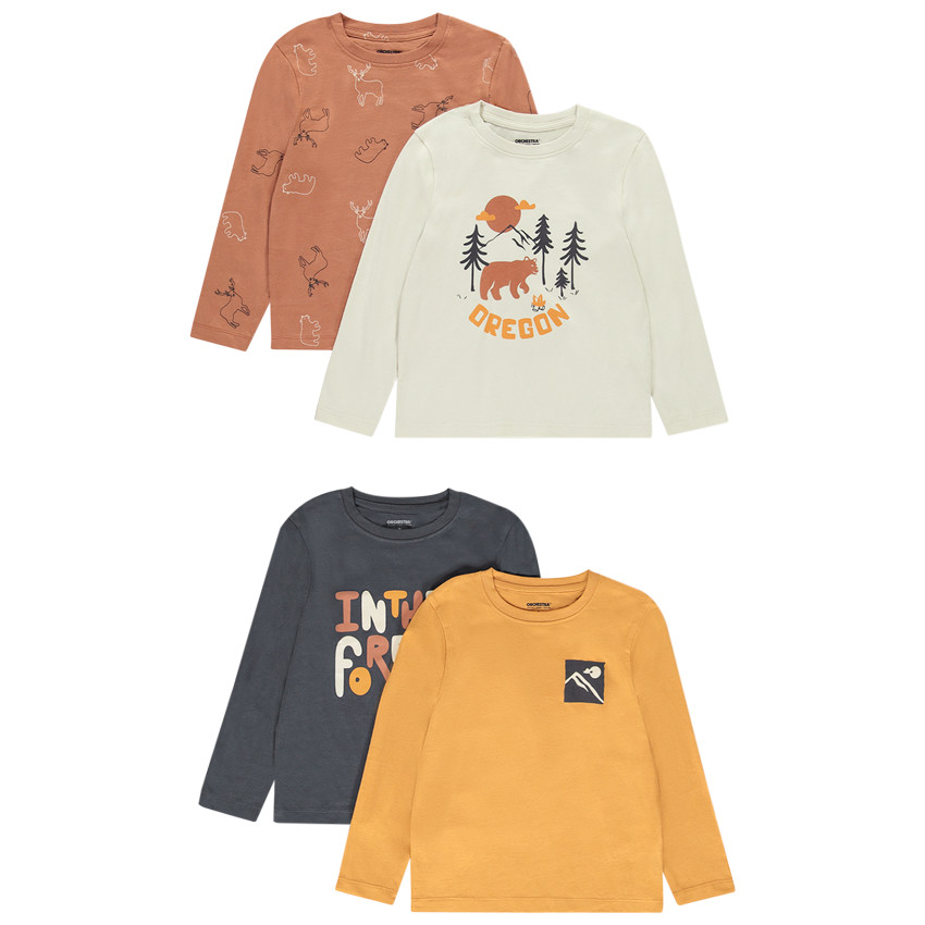 Σετ από 4 φαντεζί μπλουζάκια μακρυμάνικα για αγόρι 