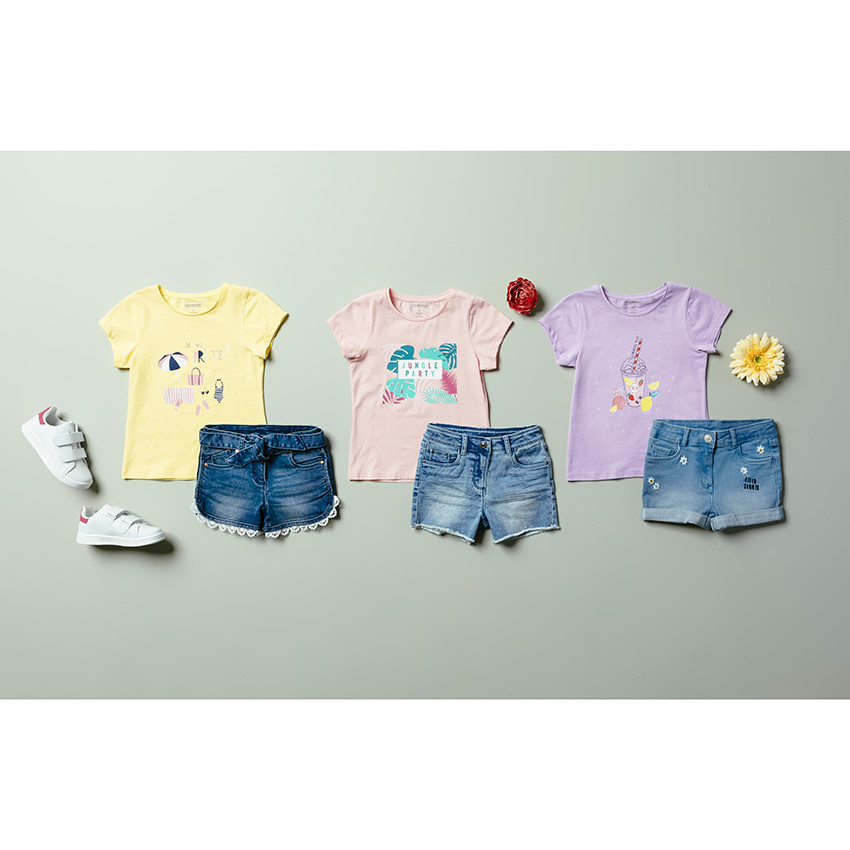 Σορτς από τζιν με φινίρισμα δαντέλας για κορίτσι 