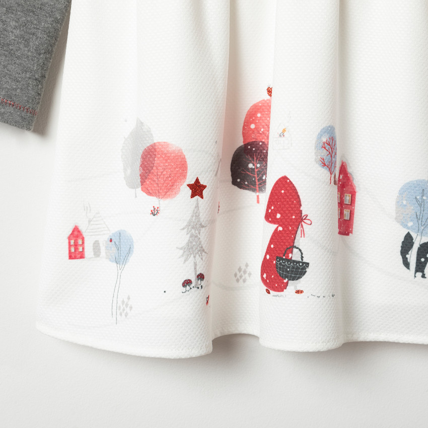 Φόρεμα μακρυμάνικο σχέδιο Chaperon rouge για bebe κορίτσι 