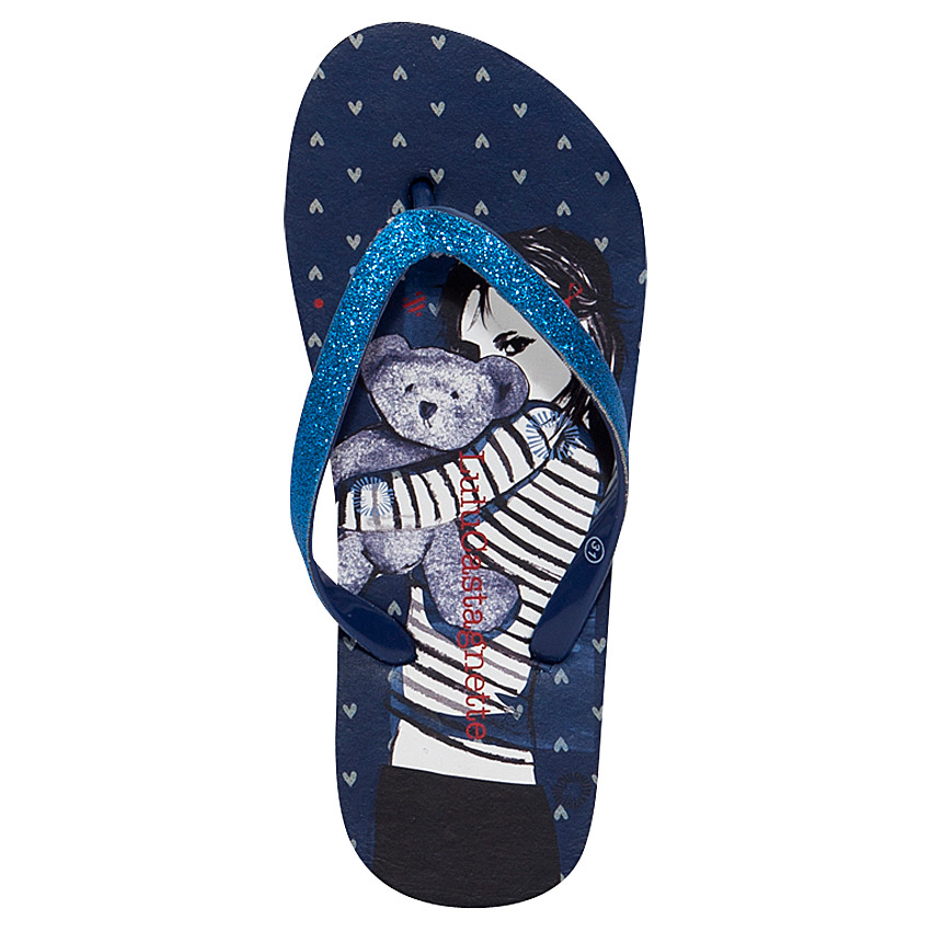 Σαγιονάρες με γκλίτερ και στάμπα Lulu Castagnette 