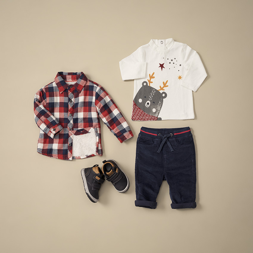 Φανελένιο καρό πουκάμισο με επένδυση από sherpa 