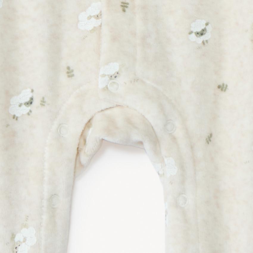 Dors-bien en velours imprimé mouton pour bébé  