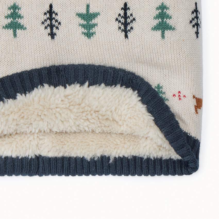 Set bonnet + snood en tricot jacquard pour garçon 