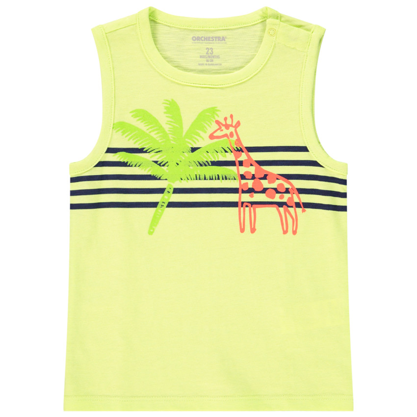 Αμάνικο πλεκτό μπλουζάκι με ριγέ σχέδιο για μωρό αγόρι 