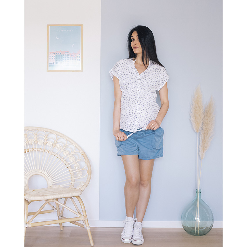 Πουκάμισο αμάνικο εγκυμοσύνης με σχέδιο floral 