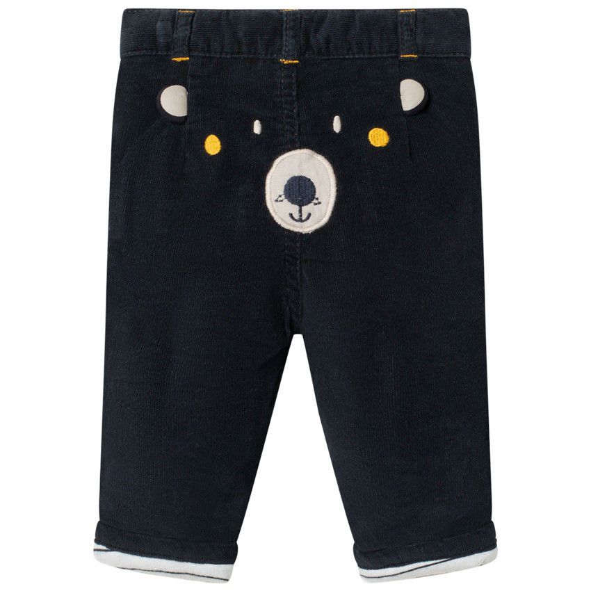 Παντελόνι βελουτέ με ριγέ επένδυση από jersey 