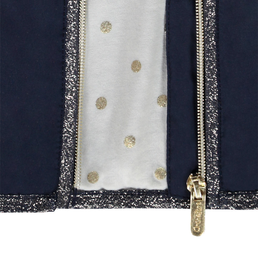 Αντιανεμικό μονόχρωμο με τυπωμένη επένδυση για κορίτσι 