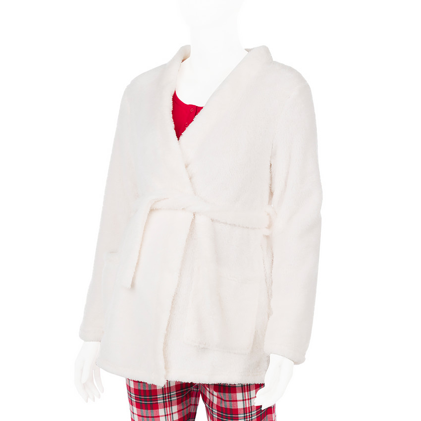 Peignoir de grossesse en sherpa avec ceinture  Additional Peignoir de grossesse en sherpa avec ceinture