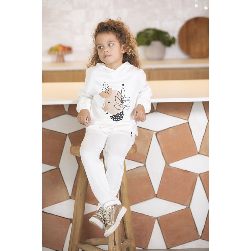 Φούτερ molleton με κουκούλα σχέδιο graphique για κορίτσι 