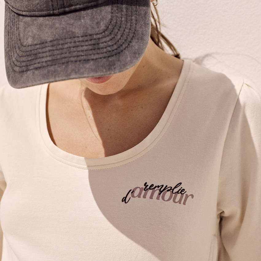 Κοντομάνικο μπλουζάκι θηλασμού με print 