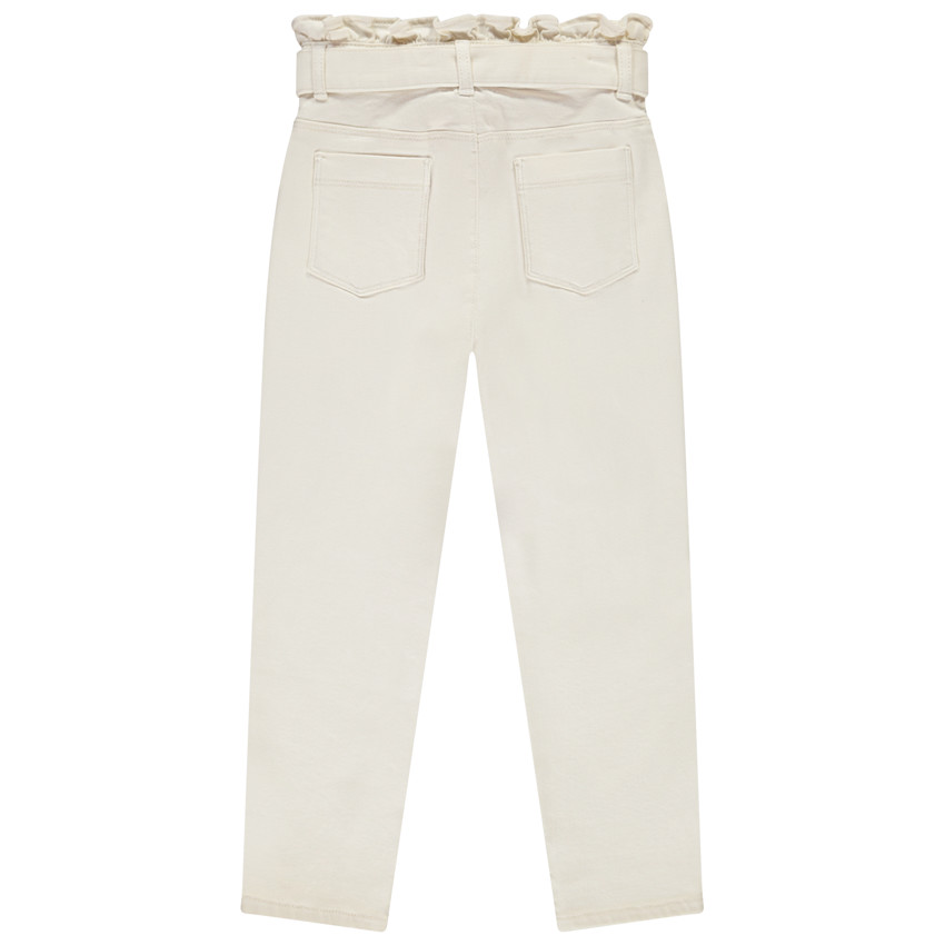 Τζιν paperbag μονόχρωμο με ζώνη για κορίτσι 