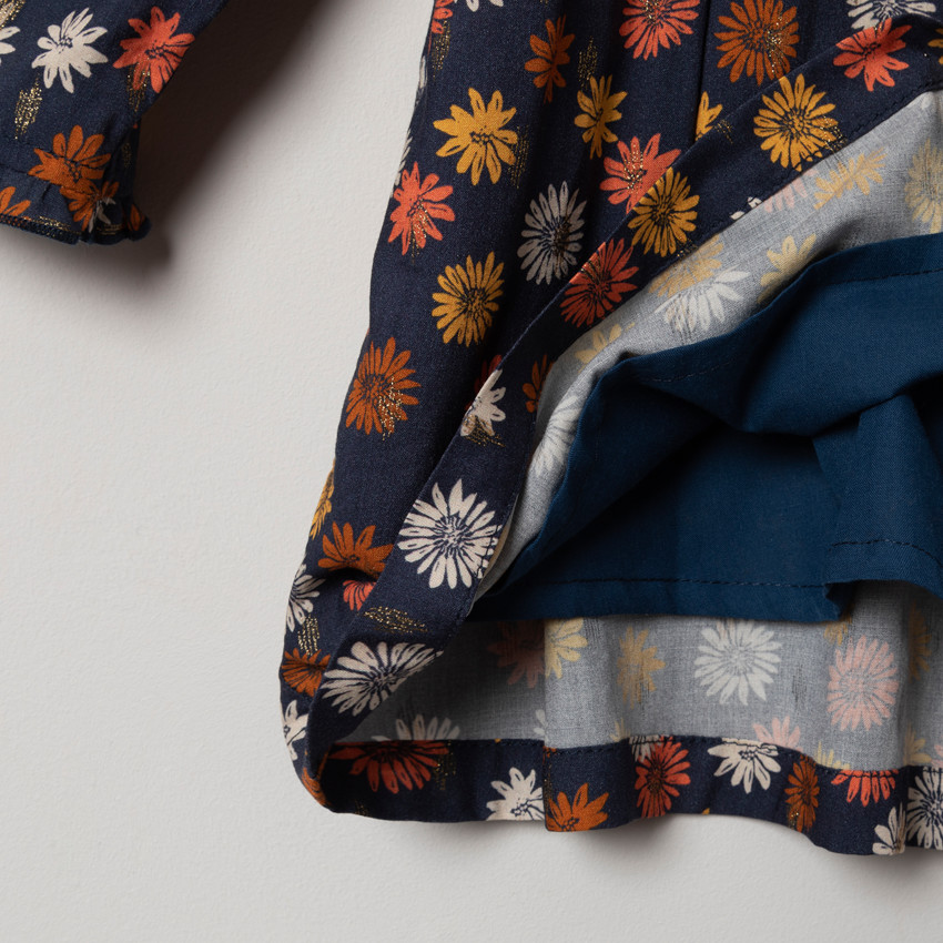 Robe manches longues à fleurs all-over  