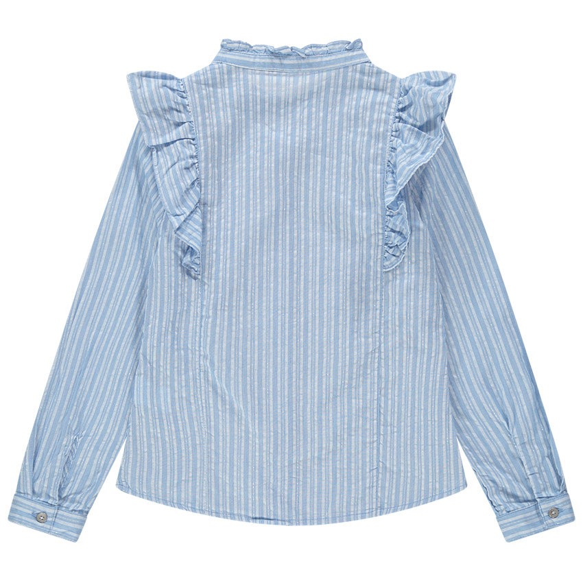 Ριγέ πουκάμισο με φαντεζί γιακά και πεταλούδα από πούλιες 