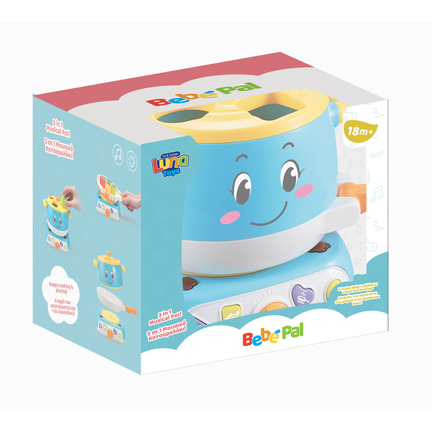 KITCHEN TOYS POT WITH MUSIC & LIGHT 19-1X15-7X17-7CM BLUE 