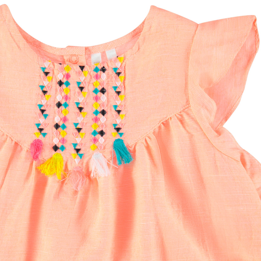 Τουνίκ κοντομάνικη   με κεντήματα και  pompons 