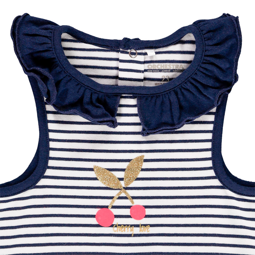 Combi κοντό ριγέ για bebe κορίτσι 