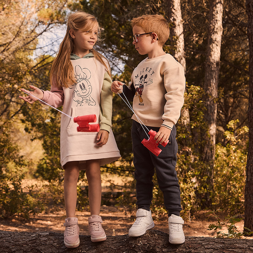 Φόρεμα φούτερ με εφέ color block Minnie Disney για κορίτσι 