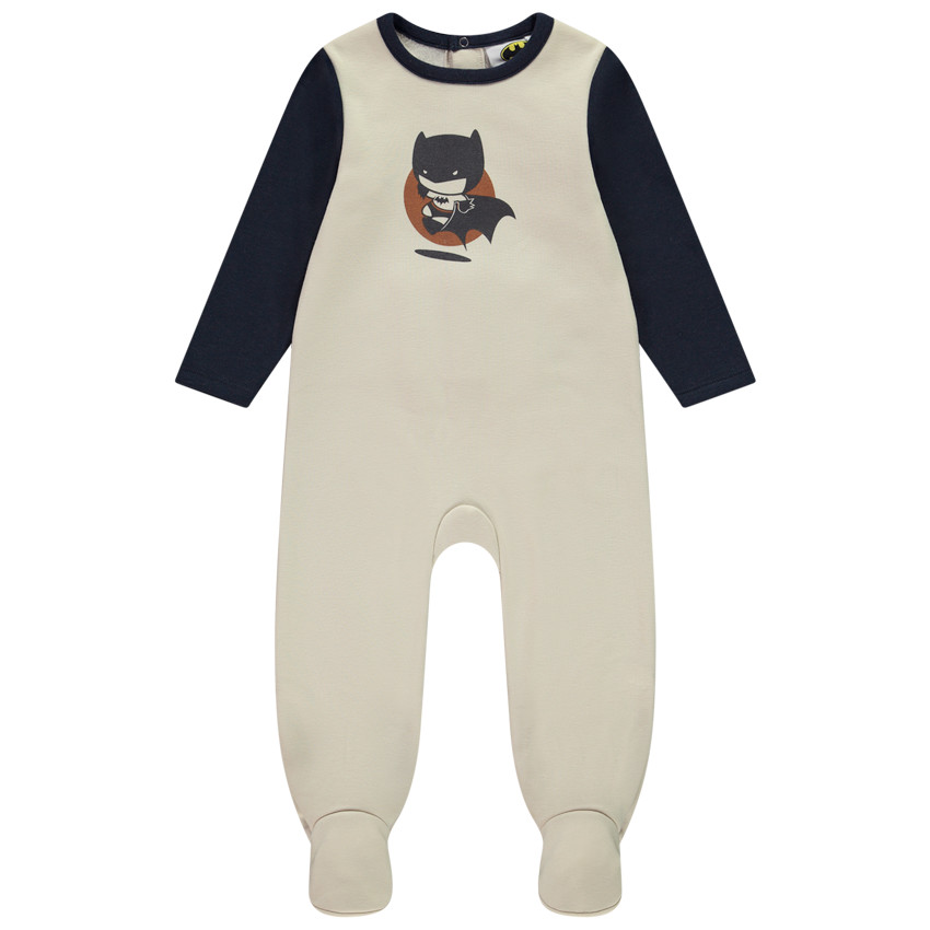 Πιτζάμα βελουτέ με σχέδιο Batman Warner για μωρό αγόρι με διαφορετικές ανοίξεις ανάλογα με την ηλικία 