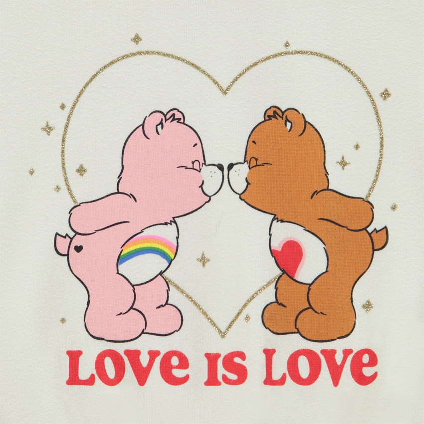 Φούτερ oversize με εκτύπωση glitter Les Bisounours για κορίτσι μωρό 