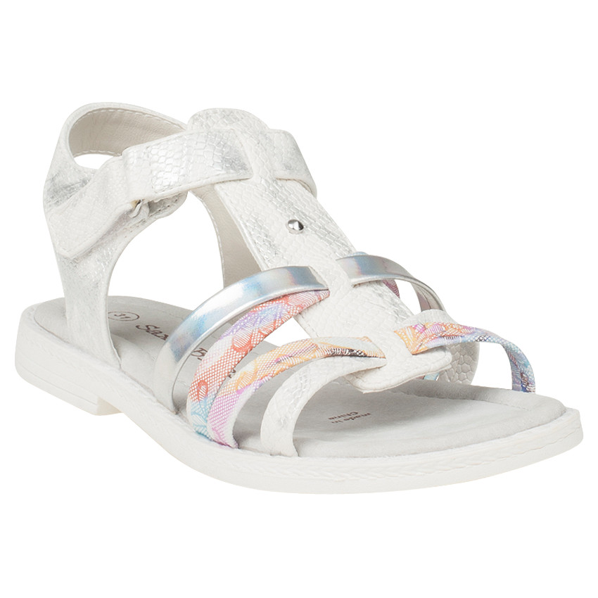 Πέδιλα με ιριδίζουσα κροκό υφή και διαφορετικά λουράκια 