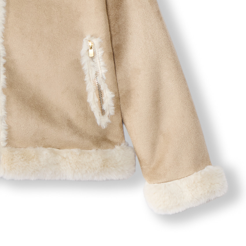 Ζακέτα από συνθετική γούνα για κορίτσι 