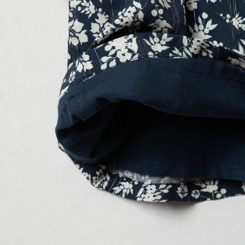 Φόρεμα μακρυμάνικο με σχέδιο floral και φαρδιά γραμμή 