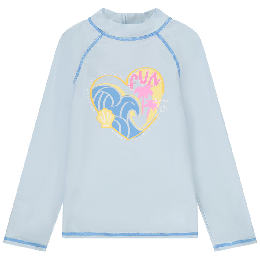 Μακρυμάνικο T-shirt anti-UV SPF 50+ με σχέδιο για κορίτσι 