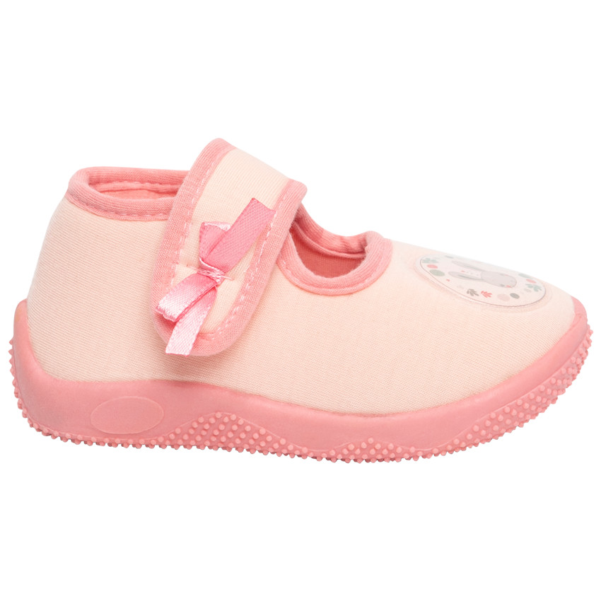 Chaussons botillons à scratchs et noeuds pour bébé fille 