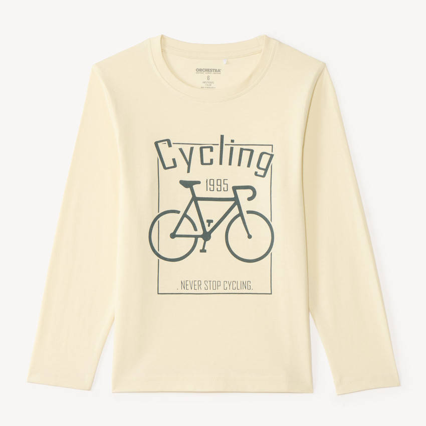 T-shirt à manches longues imprimé sport pour garçon 