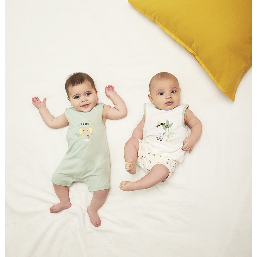 "Σετ από 2 κοντές φόρμες με σχέδιο ελέφαντα για μωρό" 