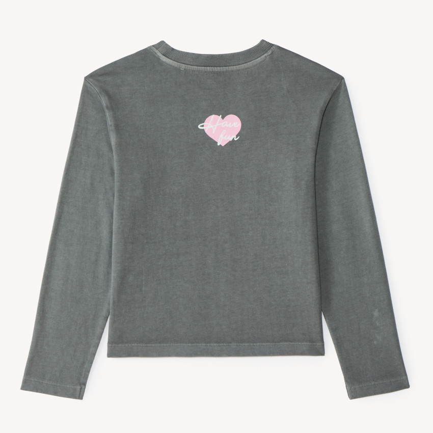 T-shirt à manches longues pour fille effet délavé 
