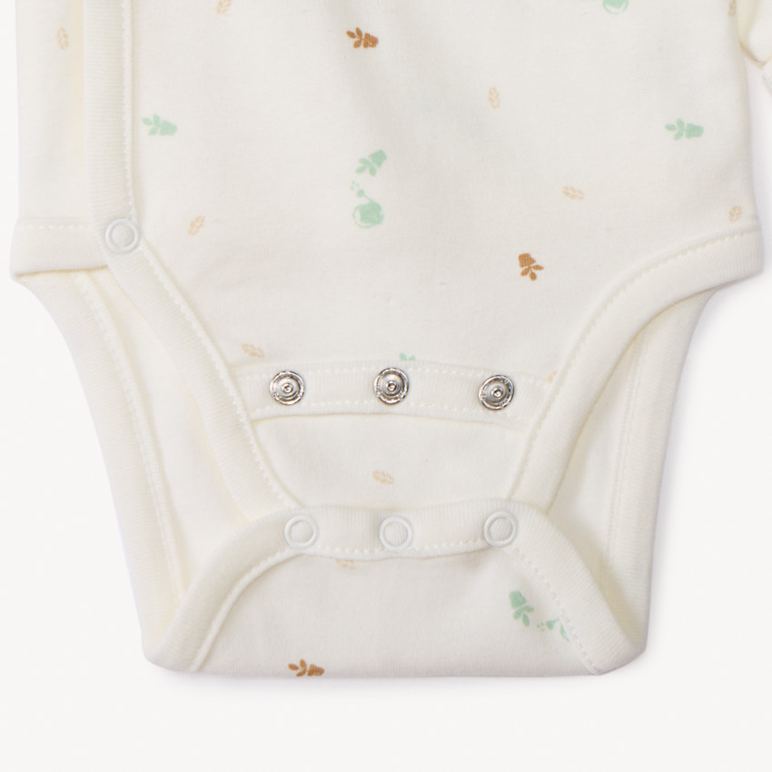 Σετ 2 εξελικτικά bodies μακρυμάνικα για μωρό εκρού από interlock 