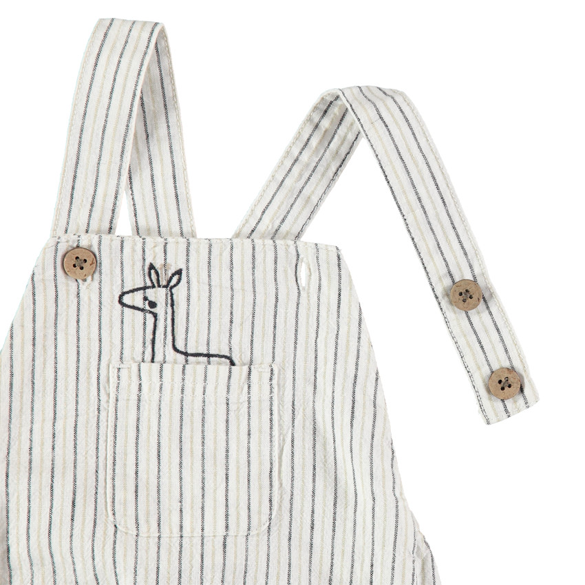 Σύνολο μπλούζα με σούστες στην πλάτη και ριγέ σαλοπέτα 