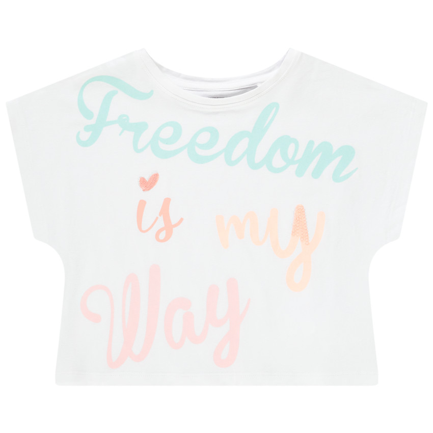 T-shirt oversize print message κορίτσι 