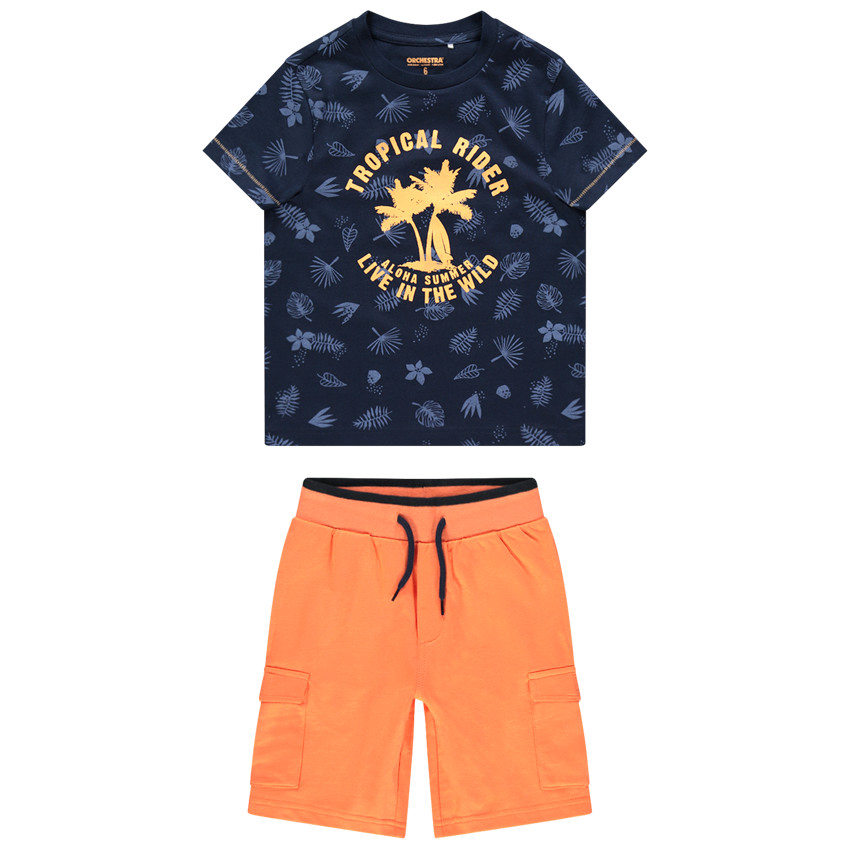 Σετ με t-shirt εμπριμέ και βερμούδα με τσέπες  Additional Σετ με t-shirt εμπριμέ και βερμούδα με τσέπες