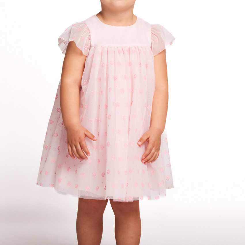 Robe de cérémonie en tulle fleuri pour bébé fille 